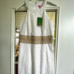 LILLY PULITZER WHITE HIGH NECK DRESS